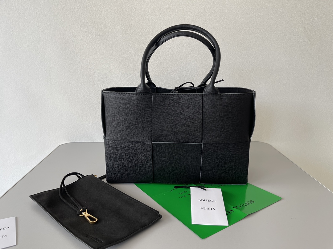 TOP Bottega Veneta BV Tote Bag Cowhide 38*25*14cm- Black