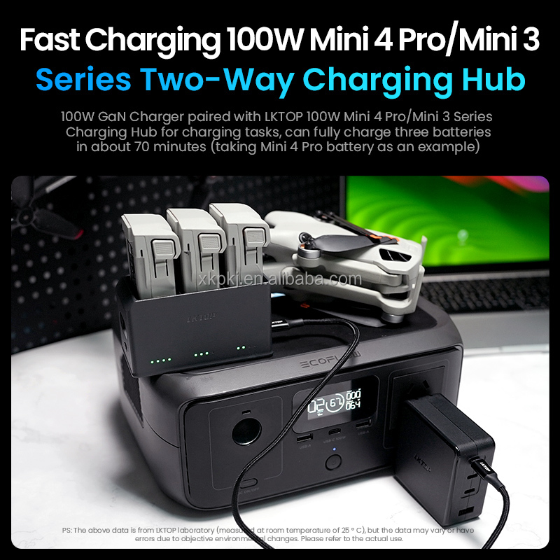 LKTOP 100W Charging Hub GaN Charger Compatible with DJI Agras Drone