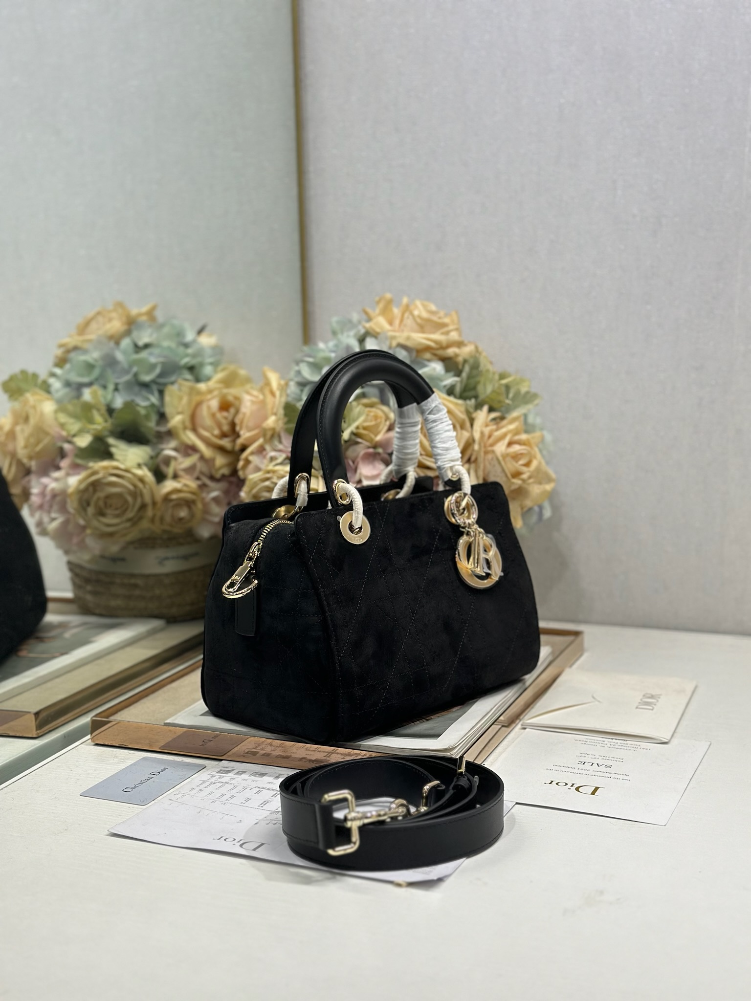 TOP Christian Dior Lady D-Sire Bag Suede Leather 24x27x14cm/34x35x20cm - 3 Colors