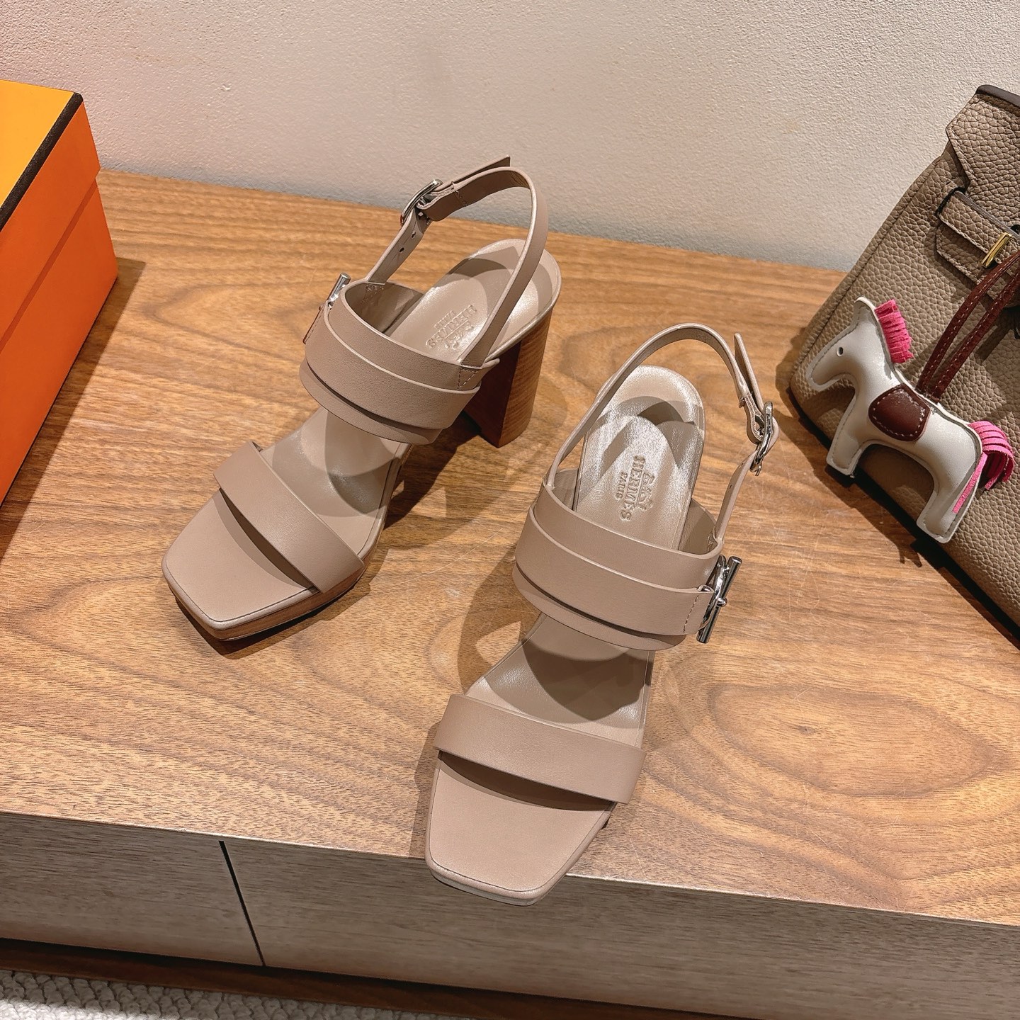 TOP HERMES High Heels Sandals - Khaki