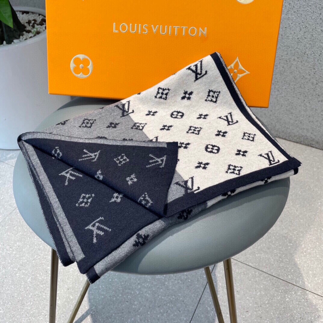 TOP Louis Vuitton LV Contrasting colors Scarf 180x32cm