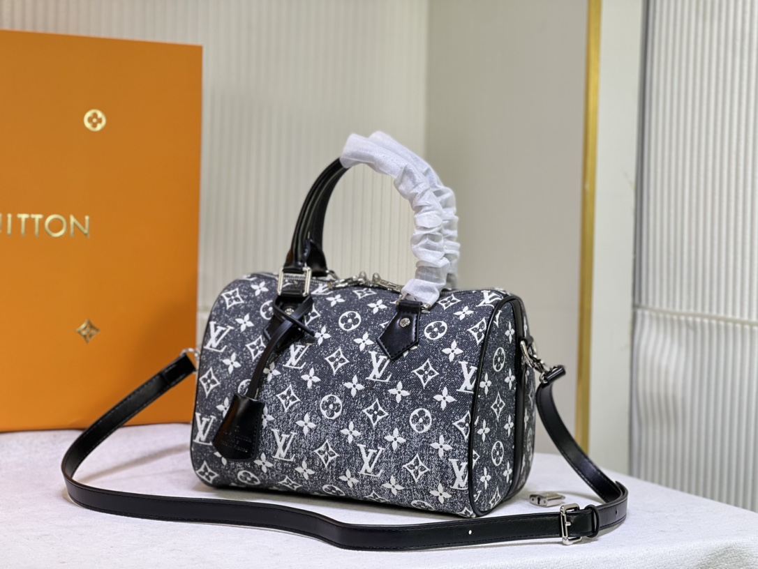TOP Louis Vuitton LV Speedy Bandoulière 25 Handbag 25 x 19 x 15cm - Black