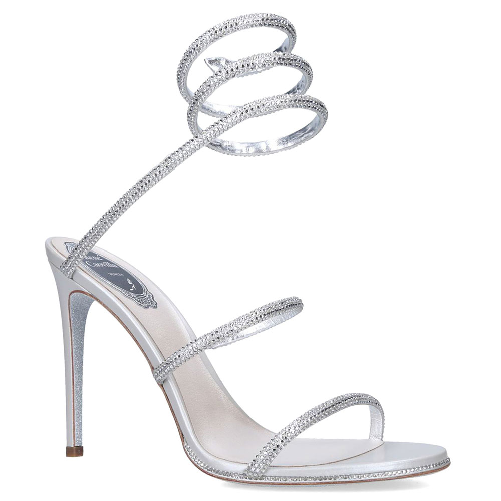 rene cavolli High Heel Sandals With Crystal Wrapped Ankle Loops Sandals Slide（Replica）