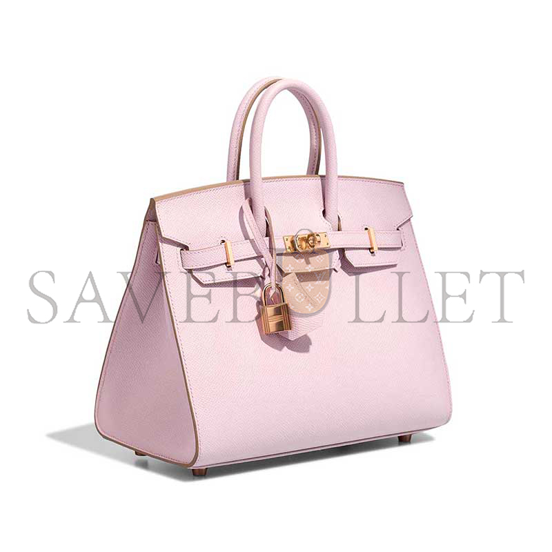 HERMÈS BIRKIN 25 EPSOM ROSE-GOLD HARDWARE ROSE SAKURA 635247 (25*20*13cm)