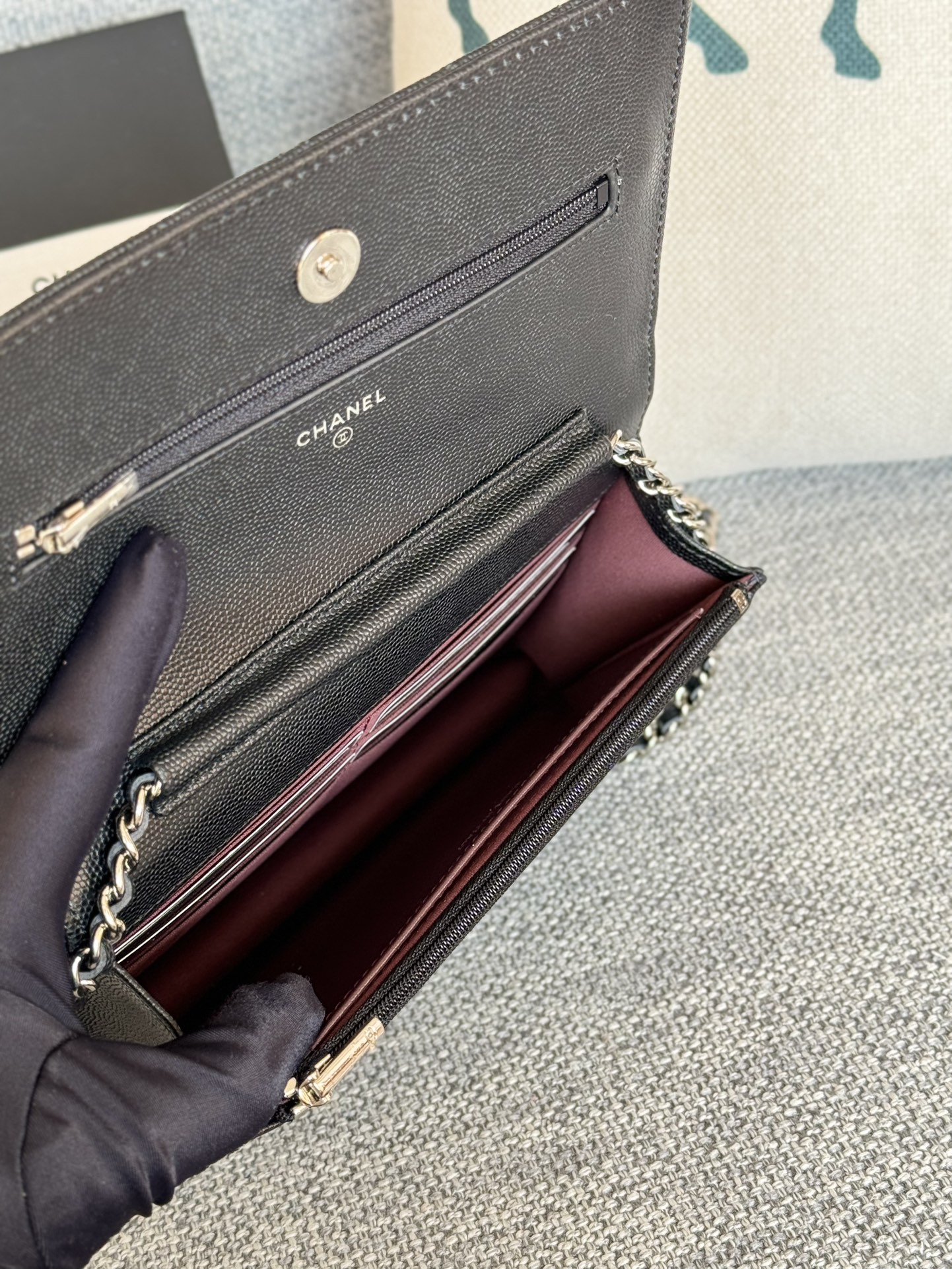 TOP CHANEL WOC Bag Caviar Leather 19CM - Black - SHW&GHW