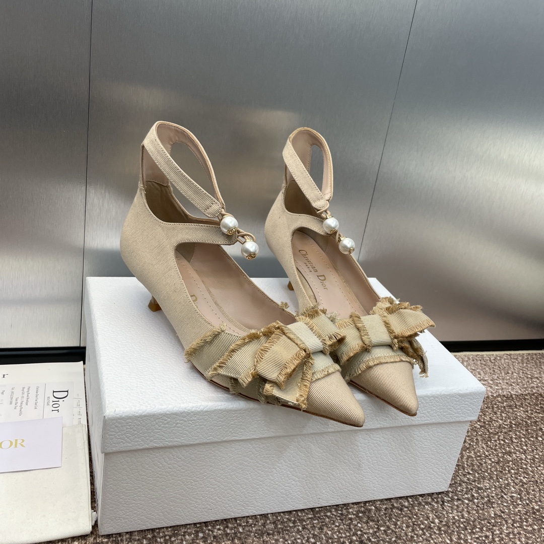 TOP Christian Dior J'ADIOR Tassel Ribbon Pumps with Pearl - 2 Color