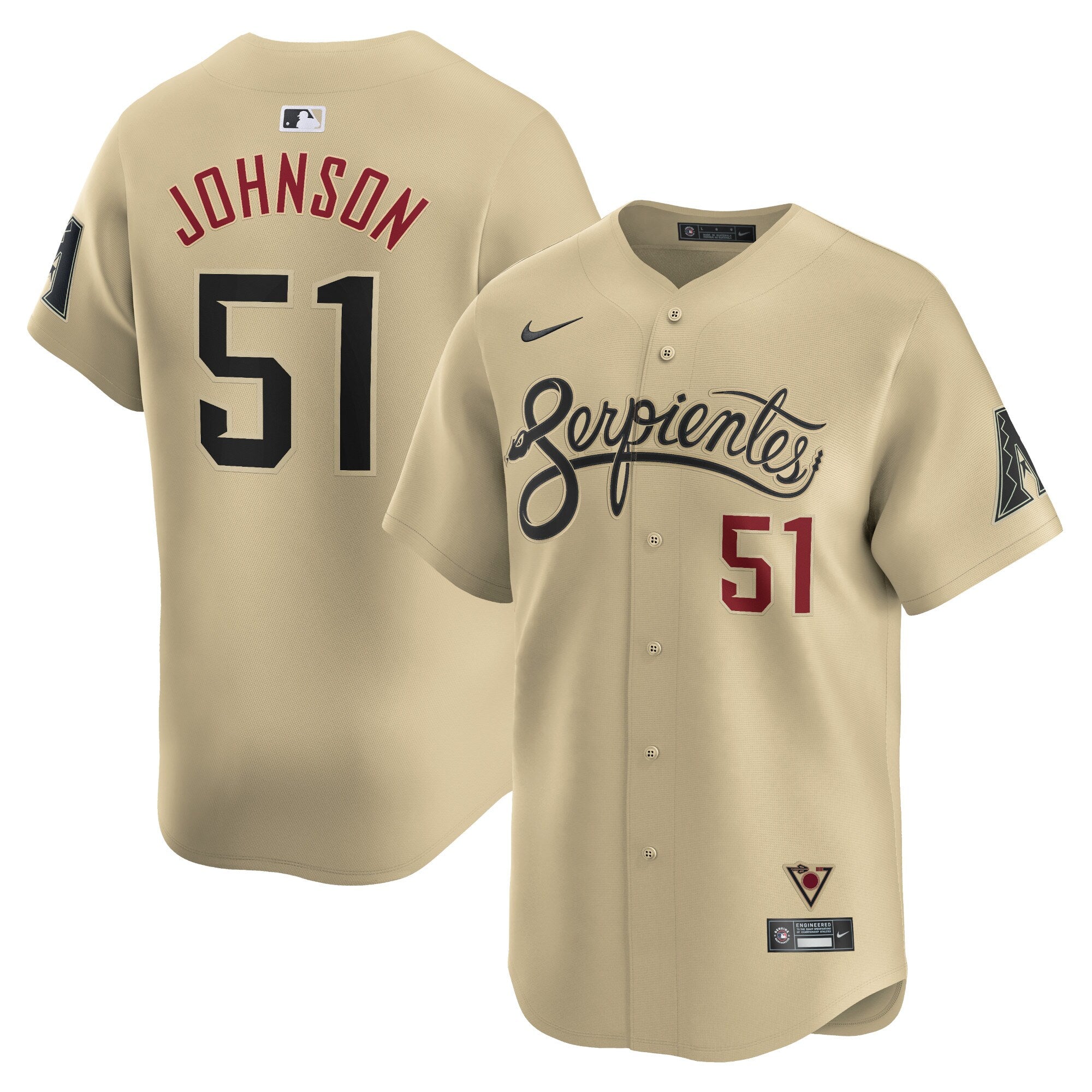 Randy Johnson Arizona Diamondbacks  City Connect Retired Player Jersey - Sand
