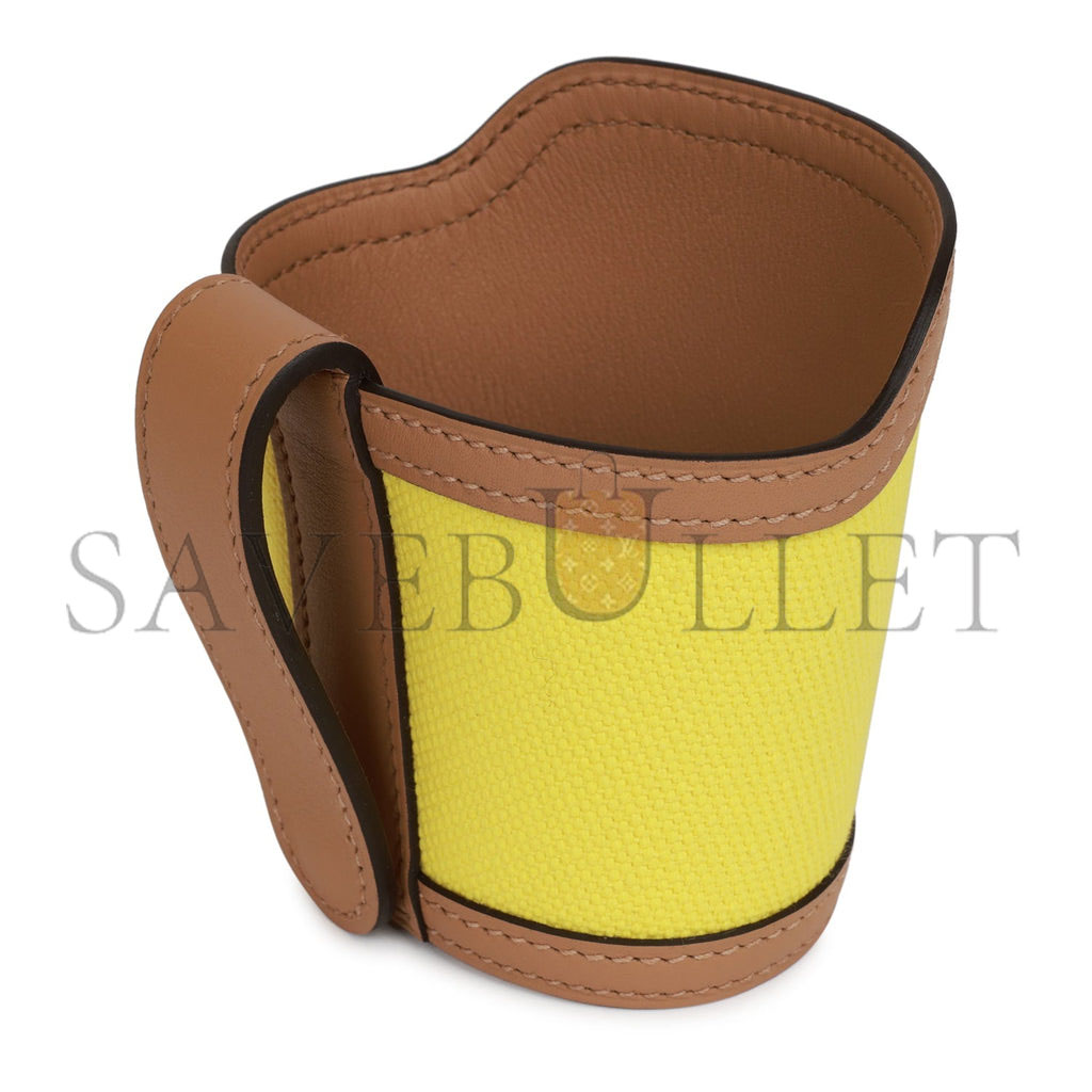 HERMES MASTER BIRKINBIRKIN 35 CARGO JAUNE CITRON TOILE AND CHAI SWIFT PALLADIUM HARDWARE (35*28*18cm)