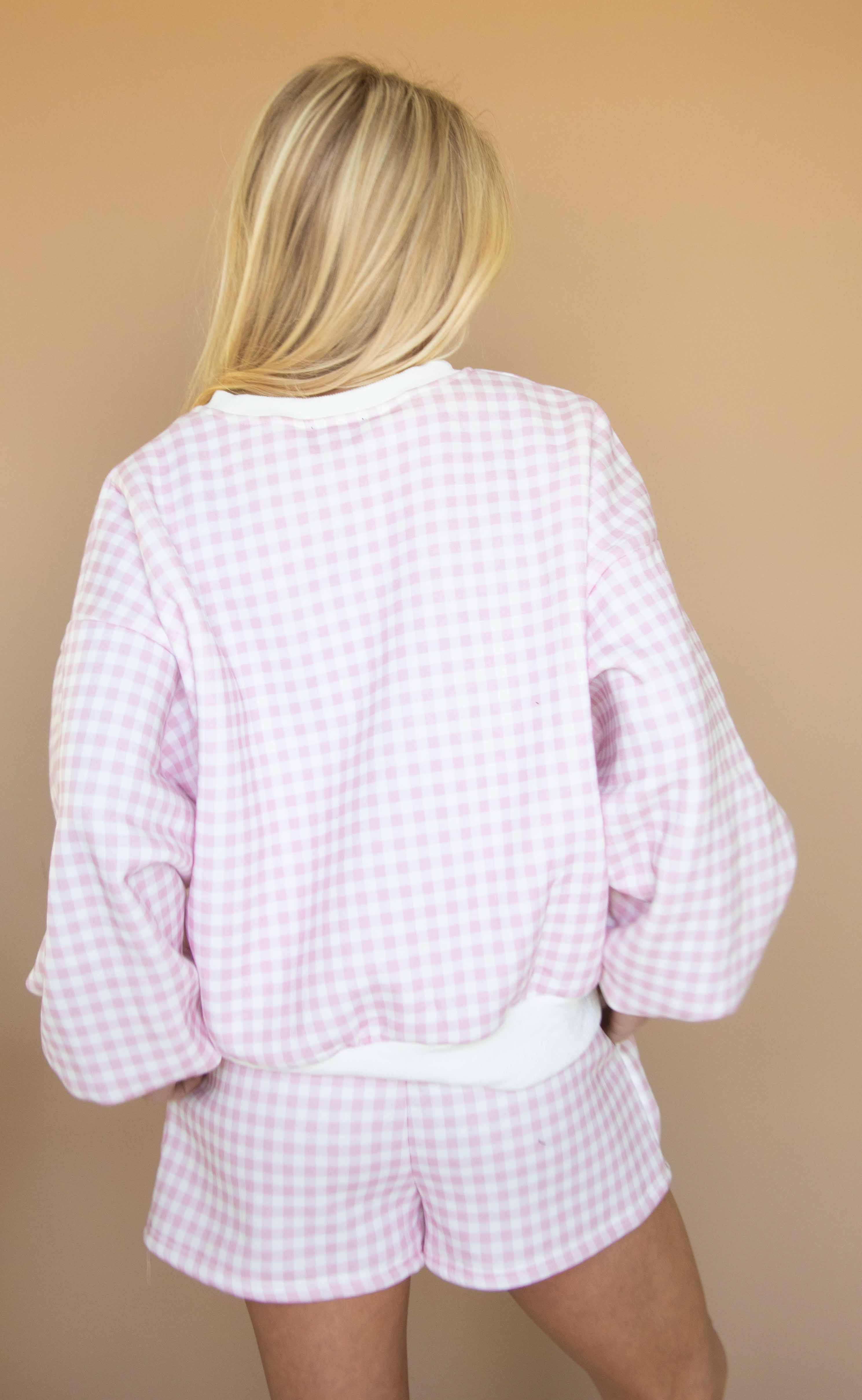 check to it gingham set - pink