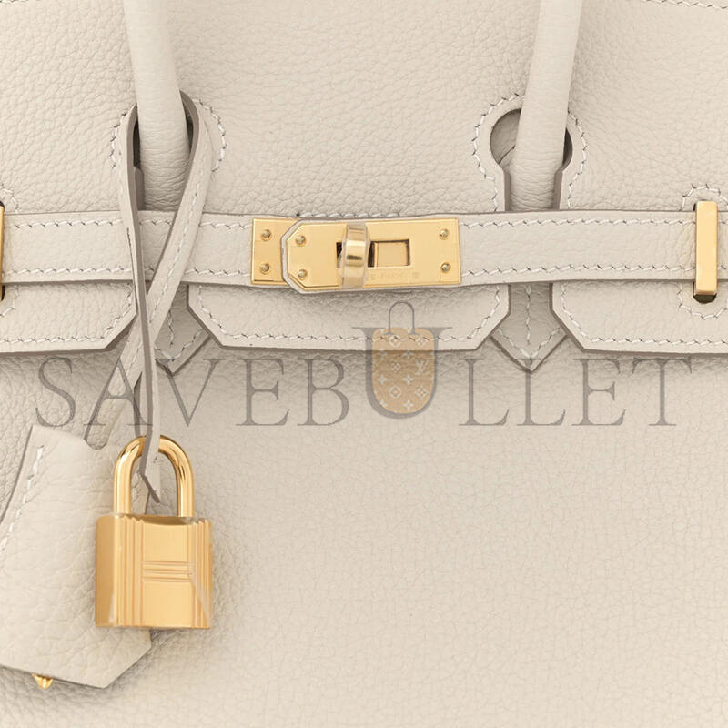 HERMES BIRKIN 25 RETOURNE TOGO CRAIE GOLD HARDWARE H041344CC10 (25*20*13cm)
