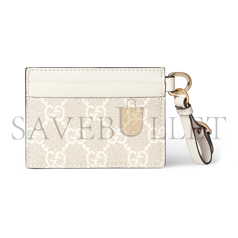 GUCCI GG EMBLEM CARD CASE WITH STRAP 819121 (10*7cm)