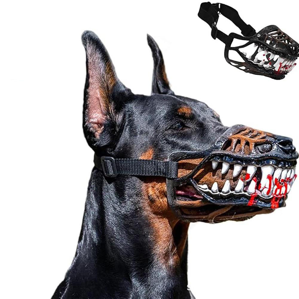 New cross-border Halloween dog muzzle, adjustable monster dog muzzle, scary dog mask with teeth - PawPro UK