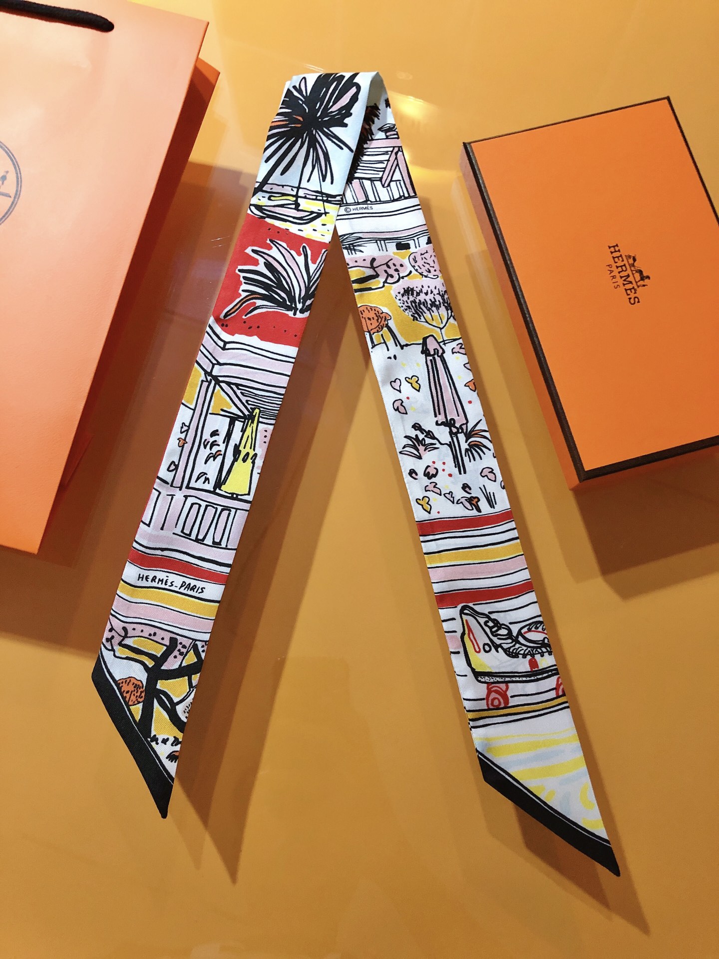 TOP HERMES Cavalcades Twilly Scarf 5x86cm - 3 Color