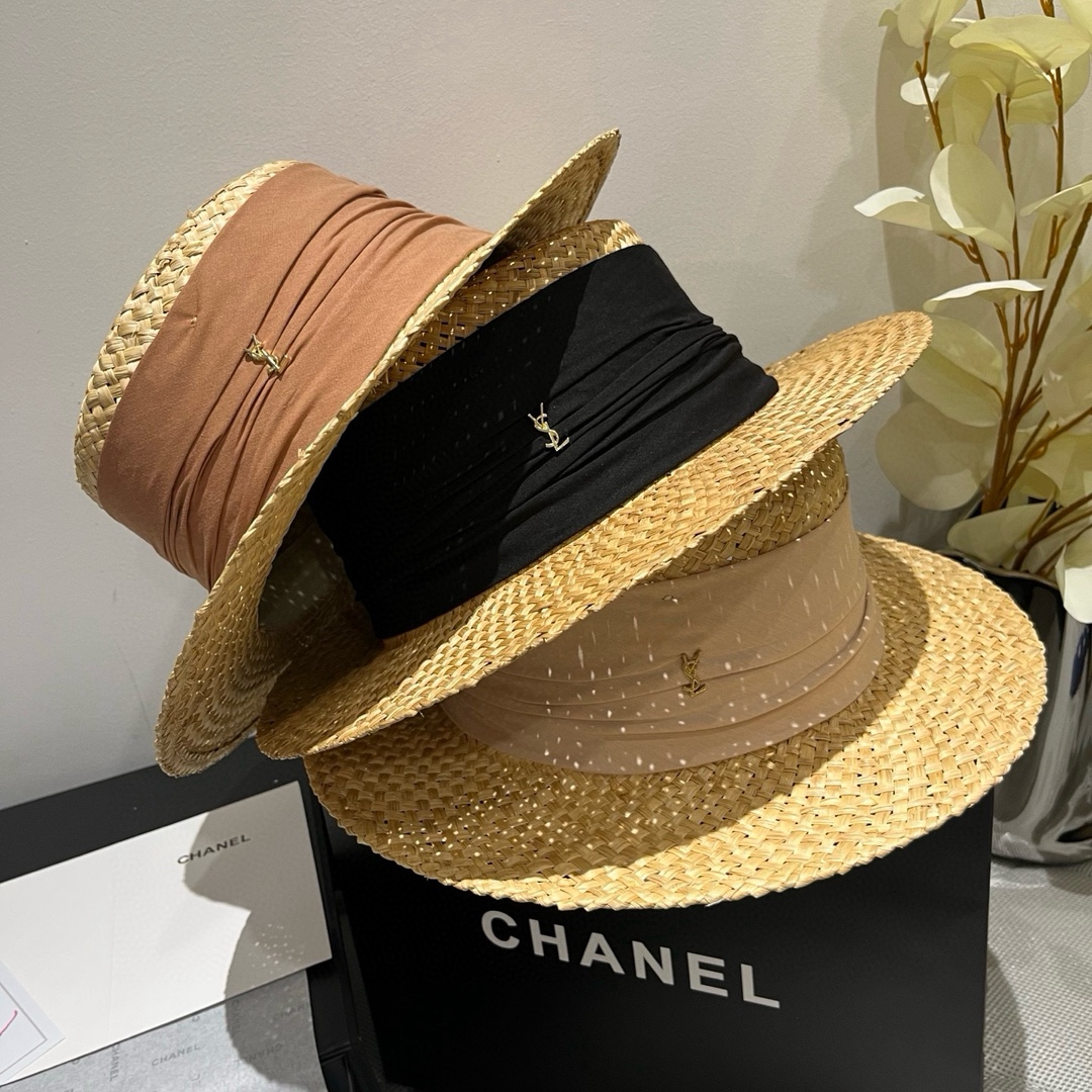 TOP Yves Saint Laurent YSL Straw Hat - 3 Color
