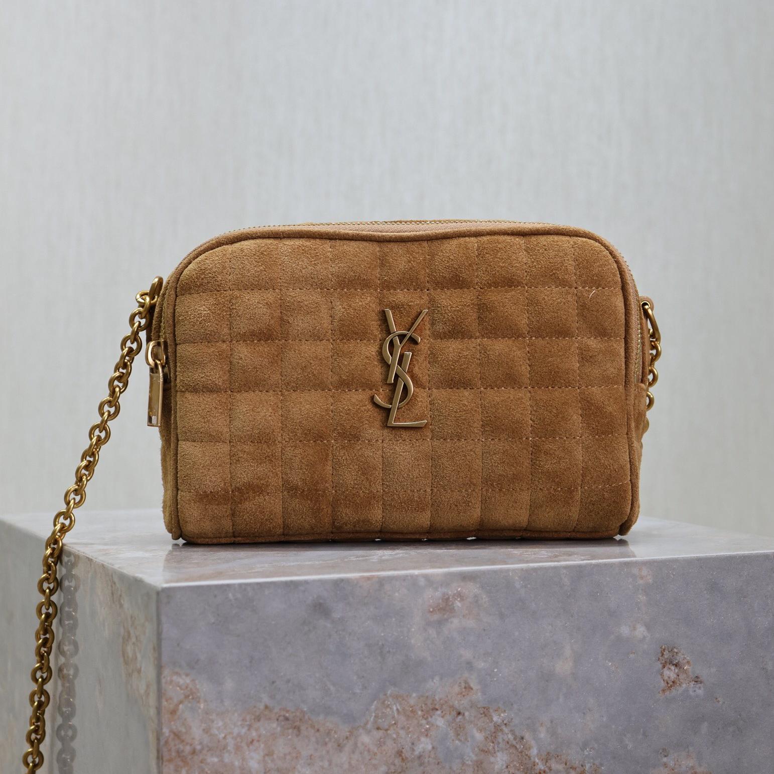 Saint Laurent YSl Suede Cassandre Matelassé Square MiniCamera Bag（10A Mirror Version）