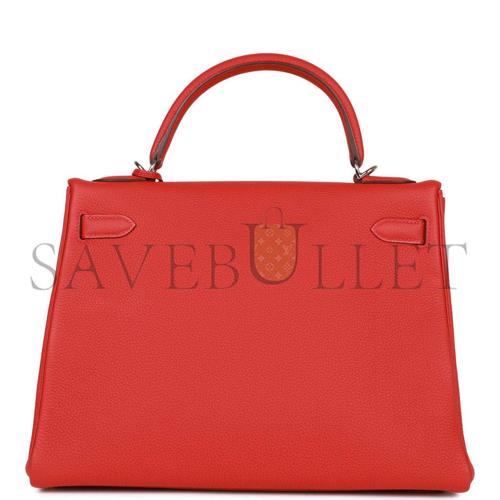 HERMES KELLY 32 TOGO PALLADIUM HARDWARE (32*23*10.5cm)