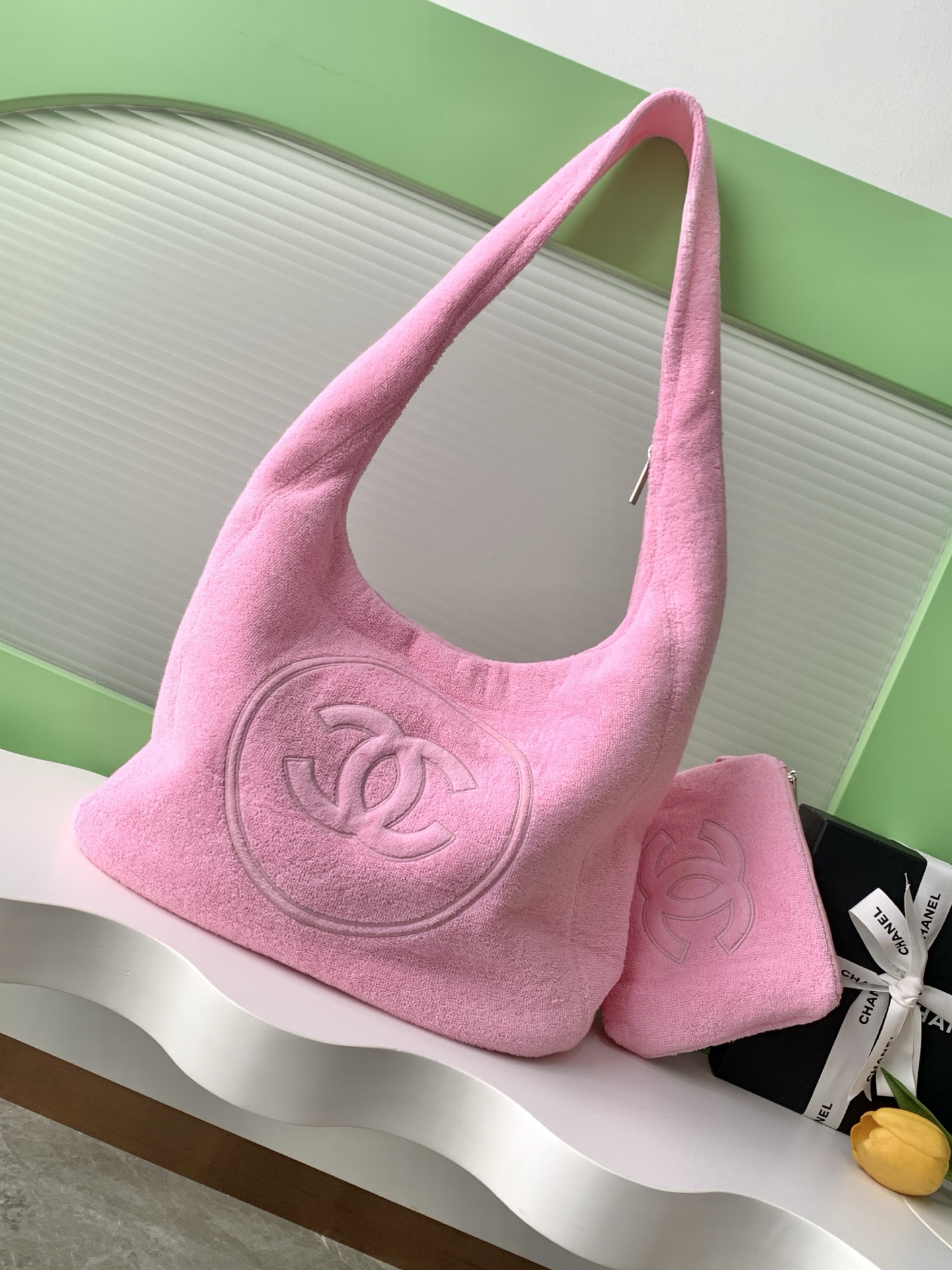 TOP CHANEL Coco Beach Bag 38-58-20 cm - Pink