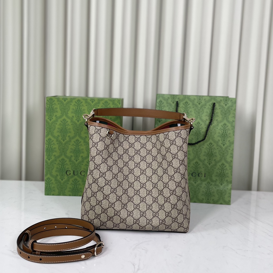 TOP GUCCI GG Emblen Bucket Bag 25x25x15.5cm - 2 Colour