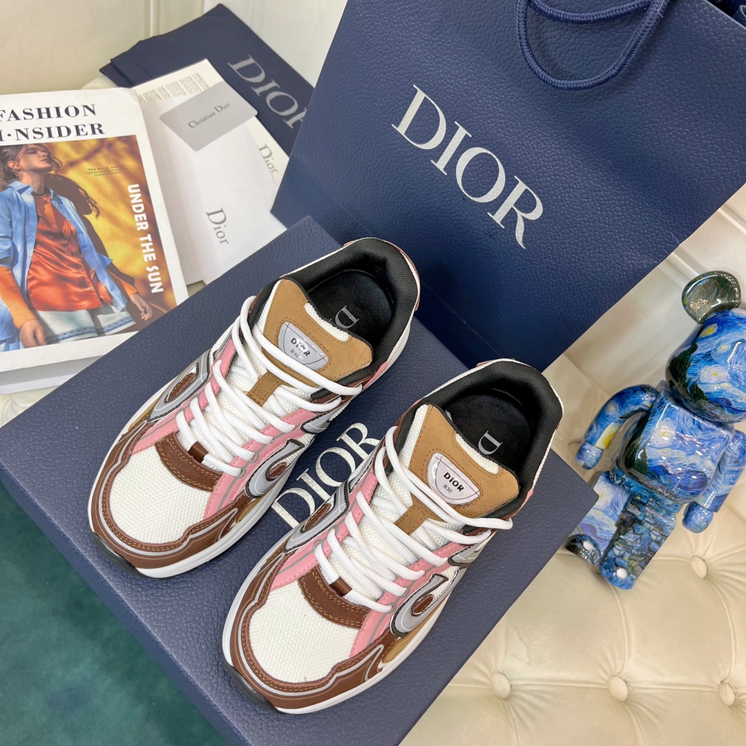 TOP Christian Dior Leather Fabric Breathable Mesh Sports Shoes - Two Colors