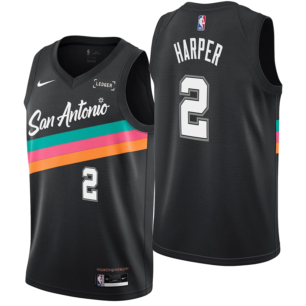 San Antonio Spurs Men's 2025-2026 City Edition #2 Dylan Harper Swingman Jersey - Black