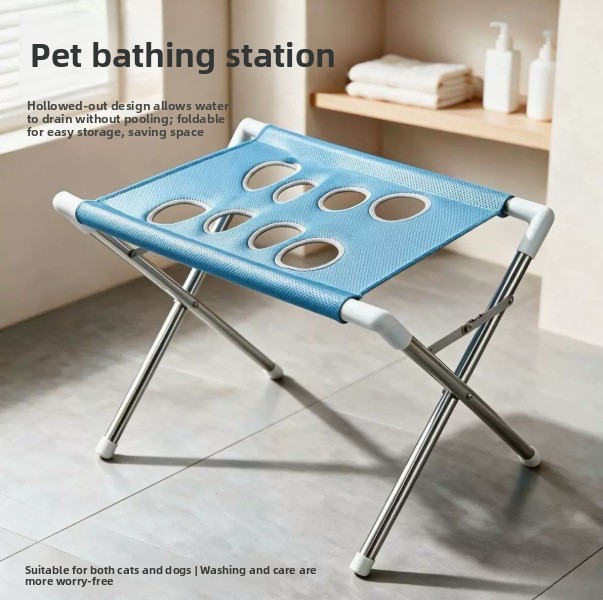 Pet bathing aid stand, foldable pet cleaning and bathing stand, convenient and secure holder for washing and grooming - PawPro UK