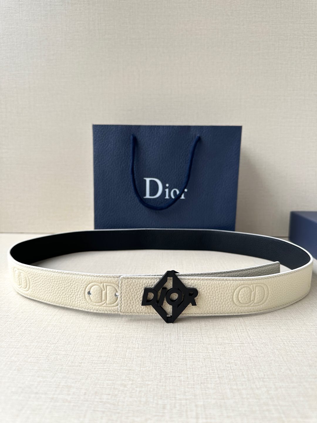 TOP Christian Dior Reversible Belt Calfskin - 3.5cm