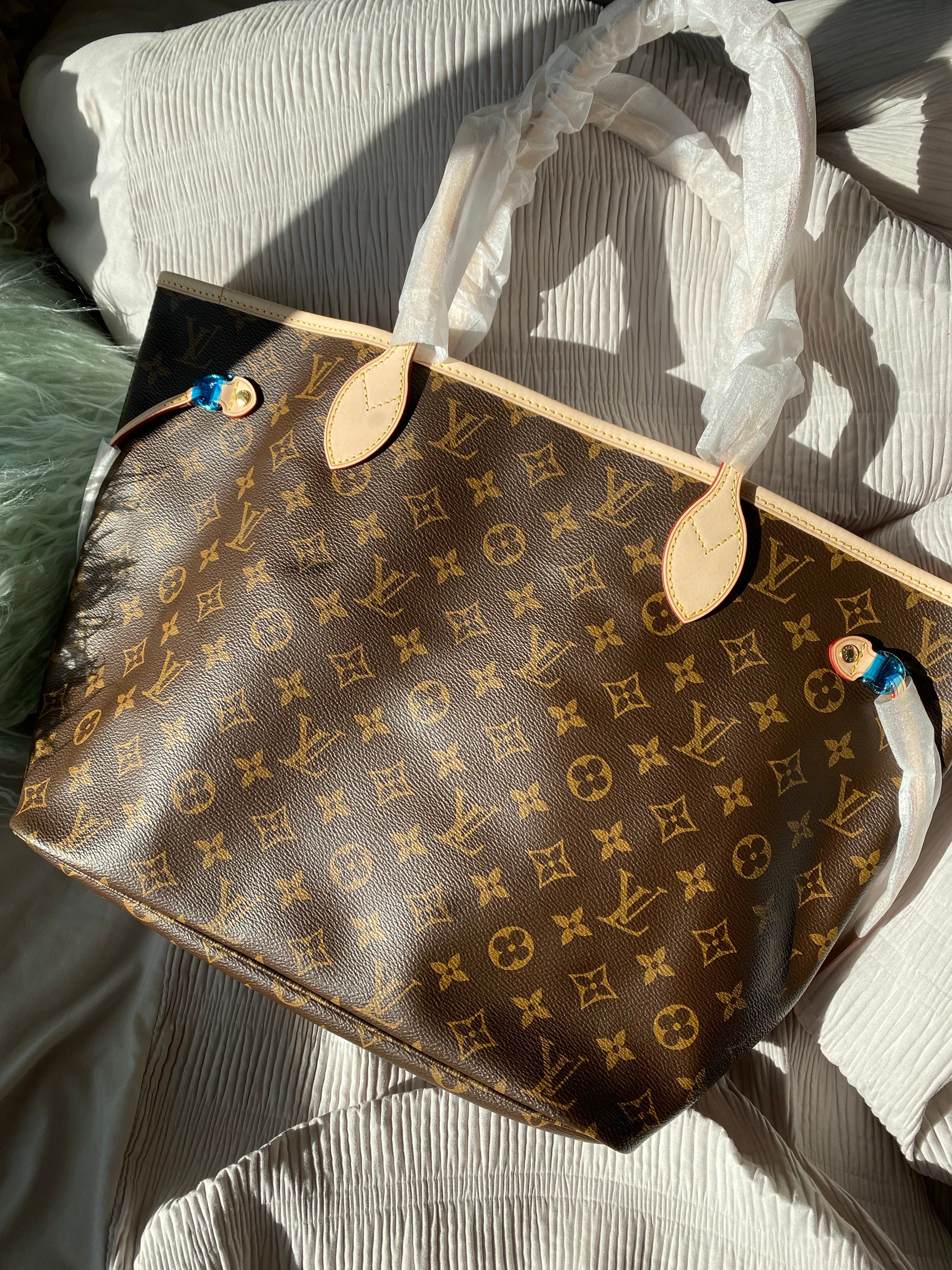 TOP Louis Vuitton LV  Neverfull MM Monogram Bag 32x17x28cm- RED