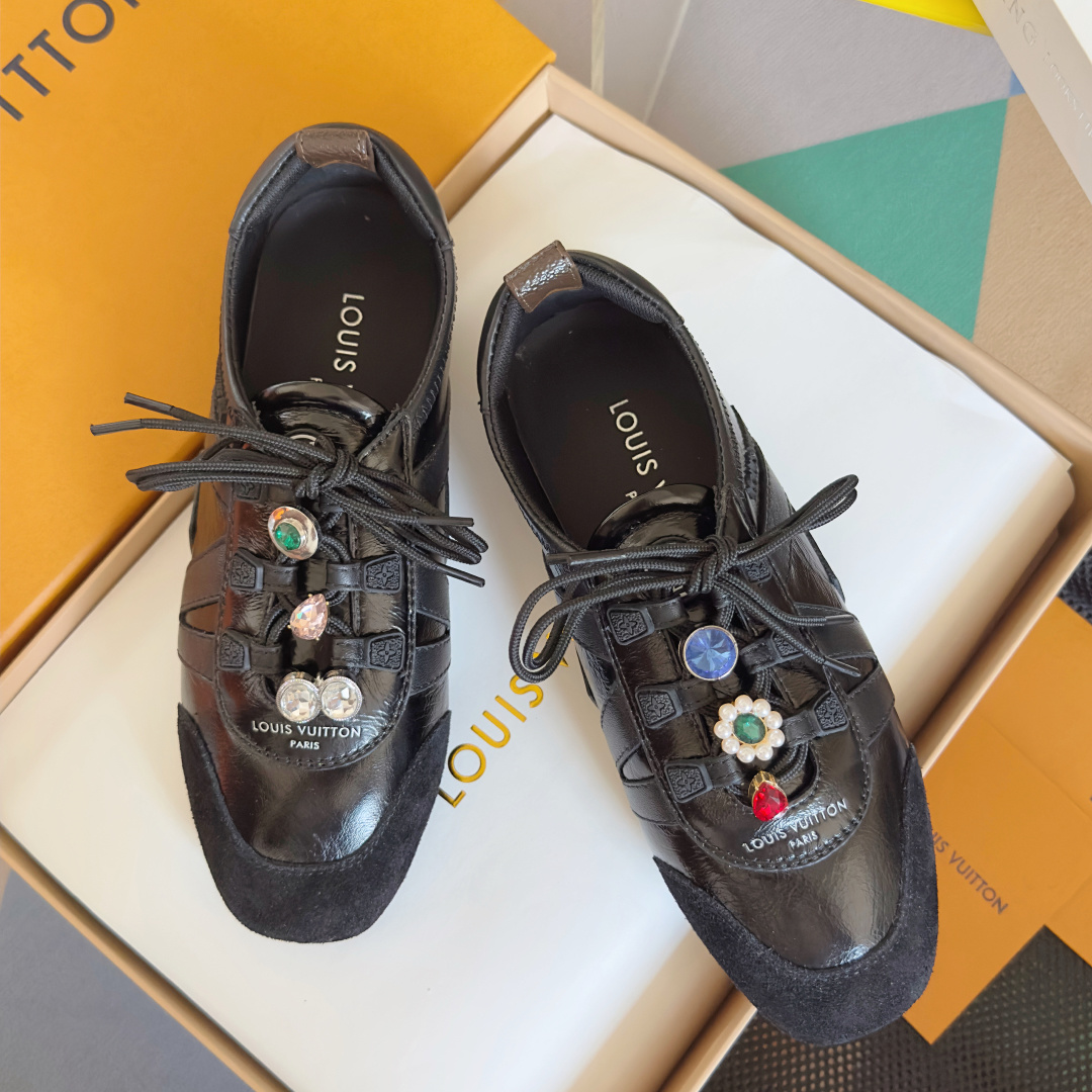 TOP Louis Vuitton LV Sneakerina Sneakers - Black
