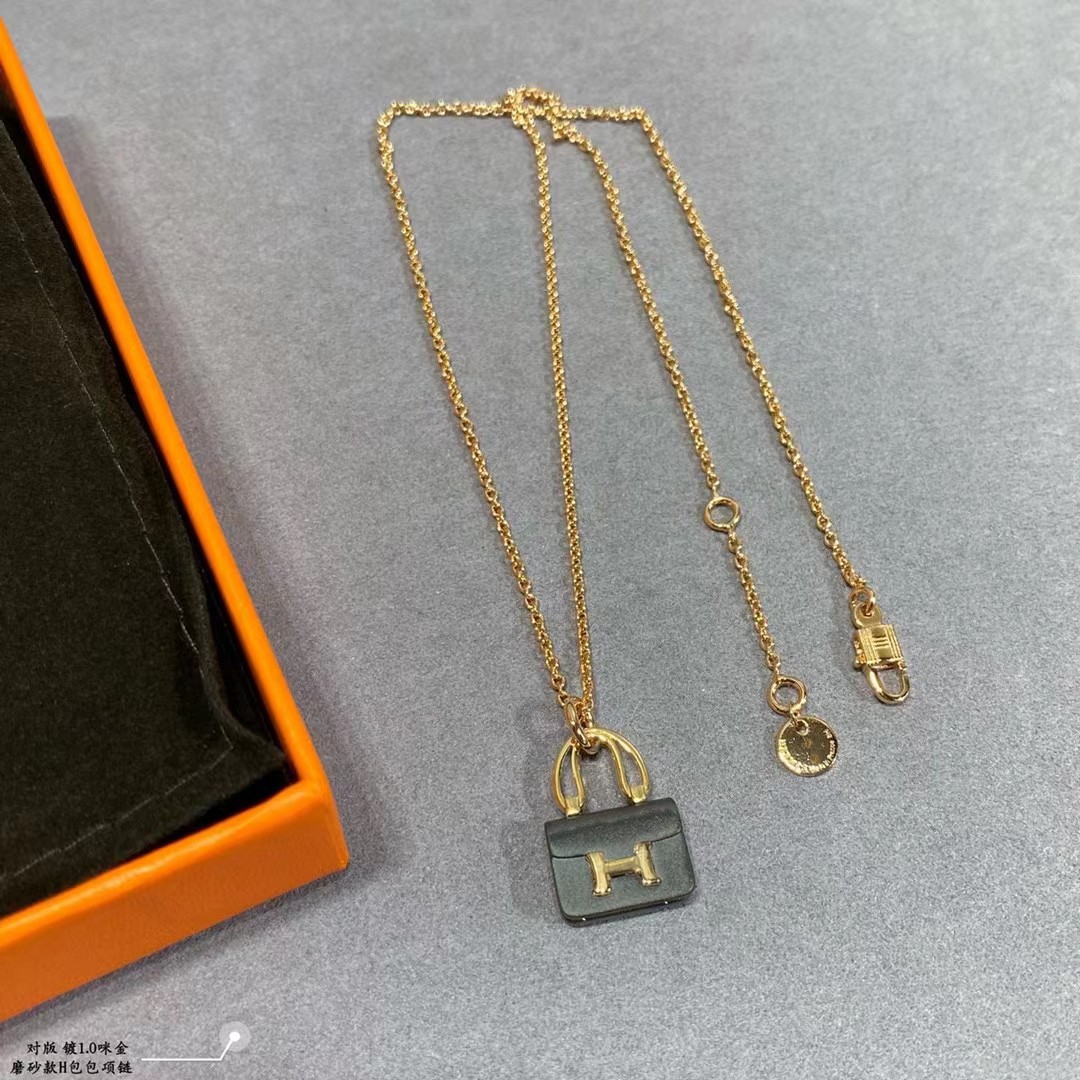 TOP HERMES Bag Necklace-Gold