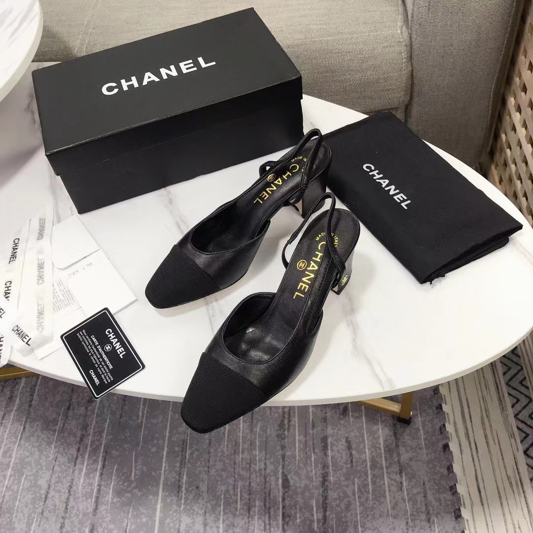 TOP CHANEL Pump Sling Back Black - 4 Colour