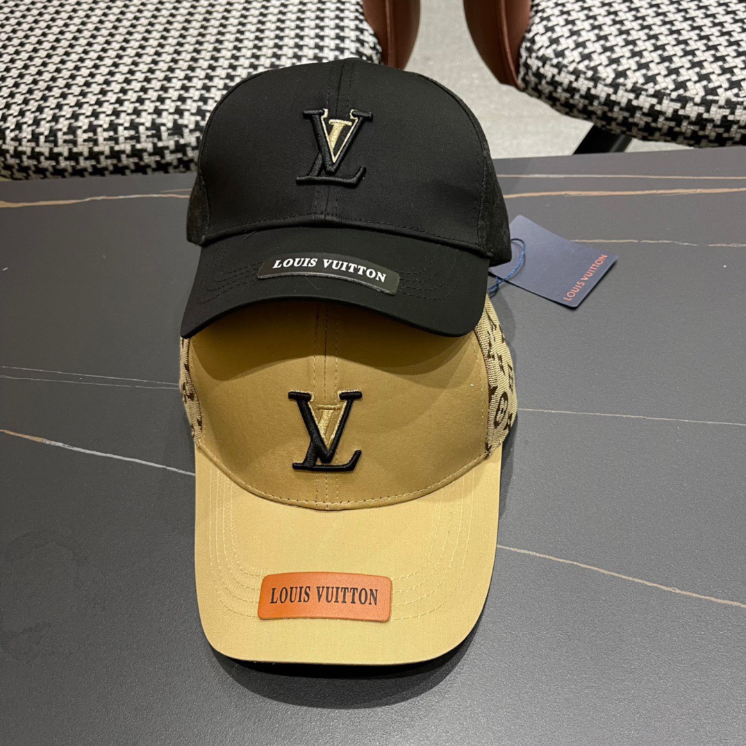 TOP Louis Vuitton LV Embroidered Baseball Cap - 2 Colors