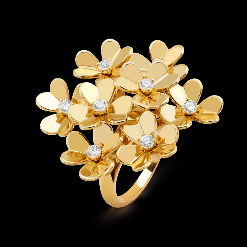 TOP Van Cleef & Arpels Frivole Ring With 8 flowers-Gold