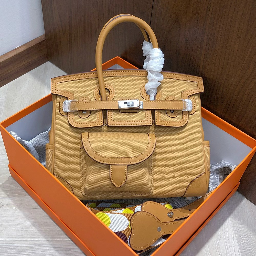 Hermès Birkin Cargo 25 Canvas Swift Bag Palladium Hardware(Replica)