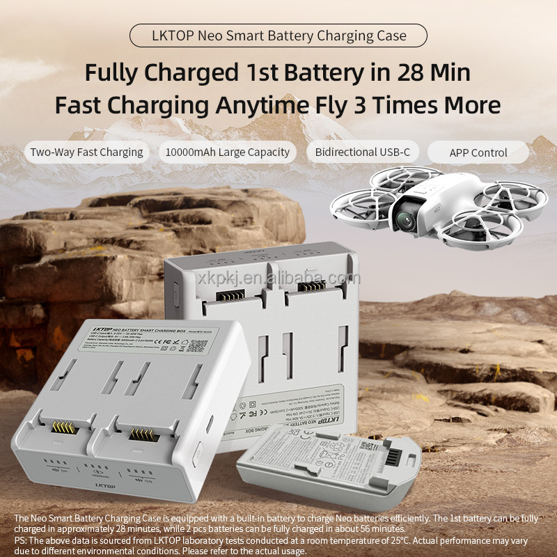 LKTOP Neo Intelligent Battery Station Charging Hub with Bidirectional Charging Compatible with DJI Neo Pocket Drone Battery