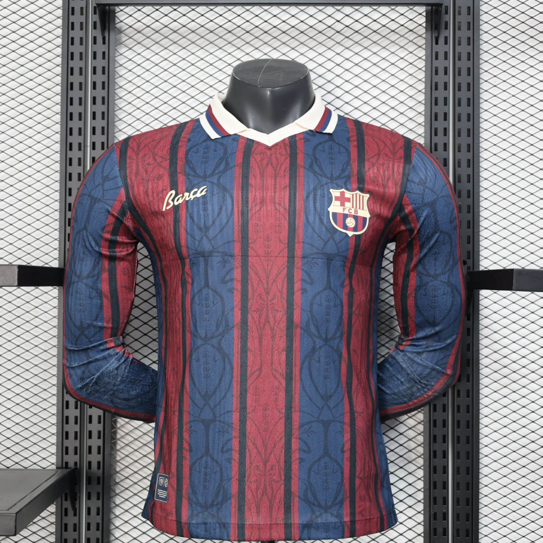 2025/2026 Player Version Long Sleeve Barcelona Modernist Polo Football Shirt 1:1 Thai Quality