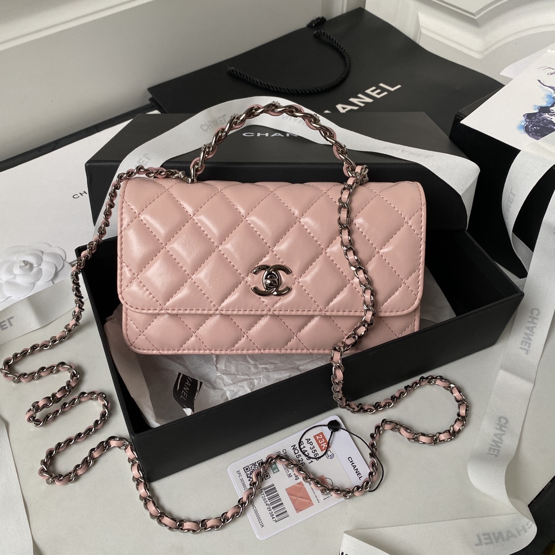 TOP CHANEL Rhinestone Handle WOC Bag 18.5x11x6cm - 5 Color