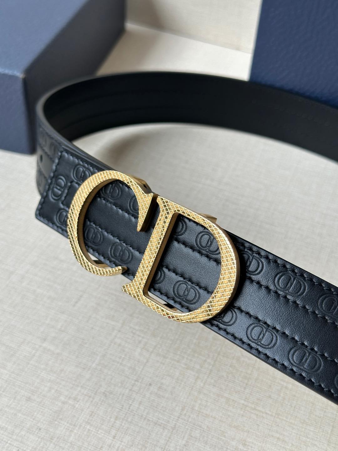 TOP Christian Dior Reversible Belt Calfskin - 3.5cm