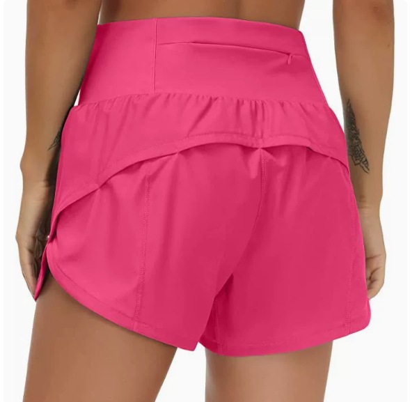 Best-selling women's sports running shorts, high-waisted, faux two-piece with zipper pockets, yoga pants levelkeen