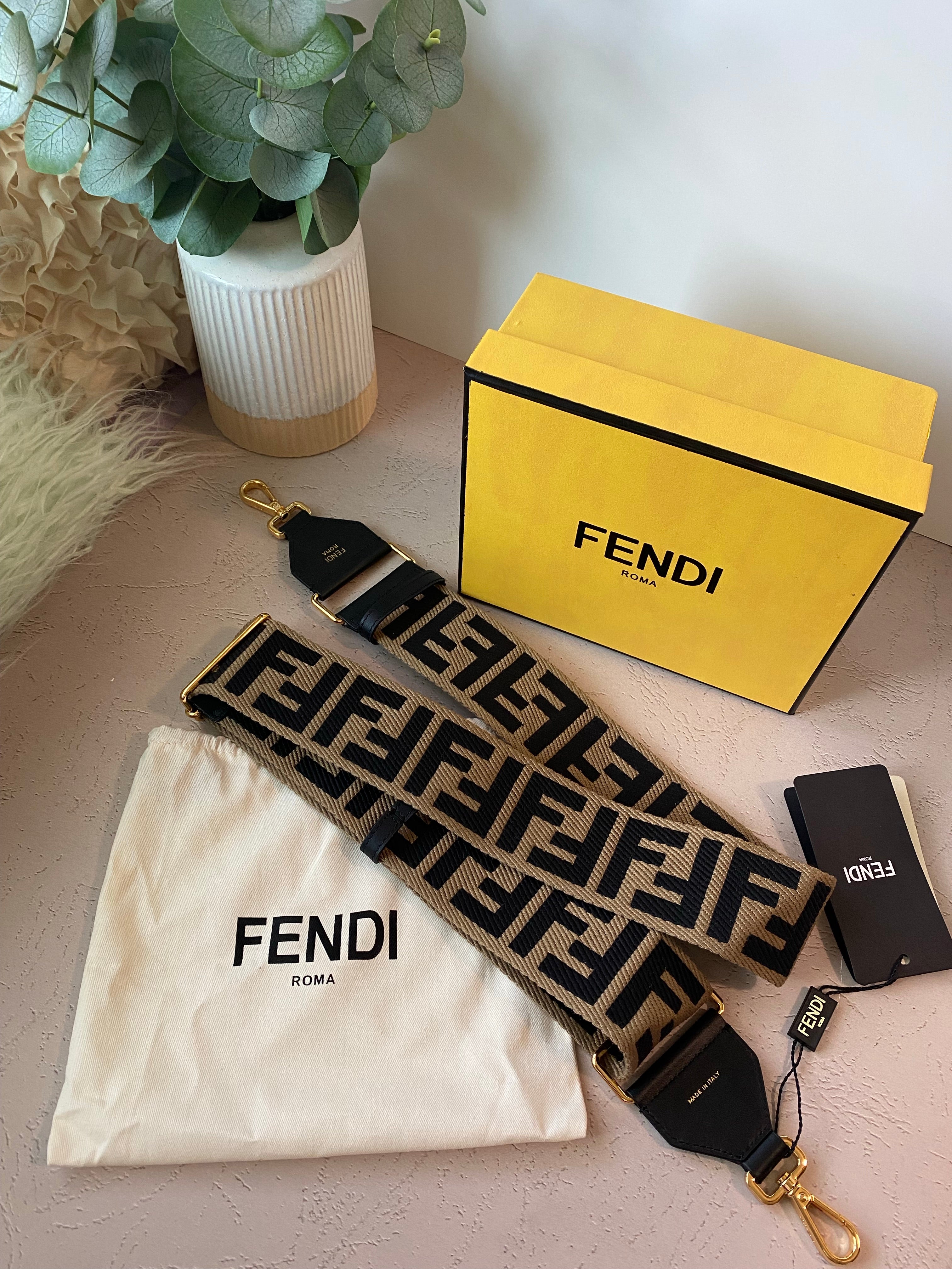TOP FENDI FENDI Canvas Adjustable Strap