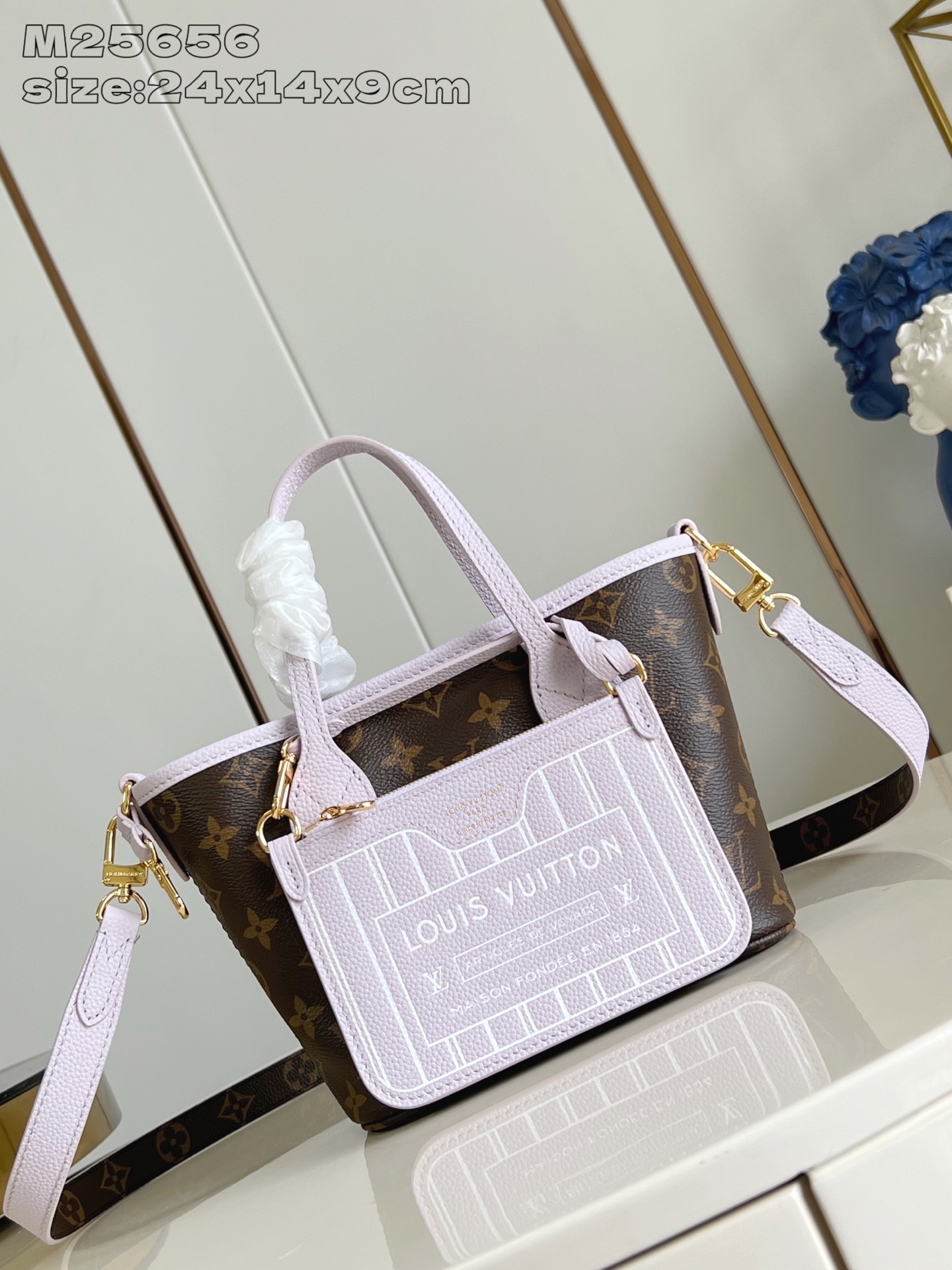 TOP Louis Vuitton LV  Neverful INSIDE OUT BB Bag 24x14x9cm - Light purple