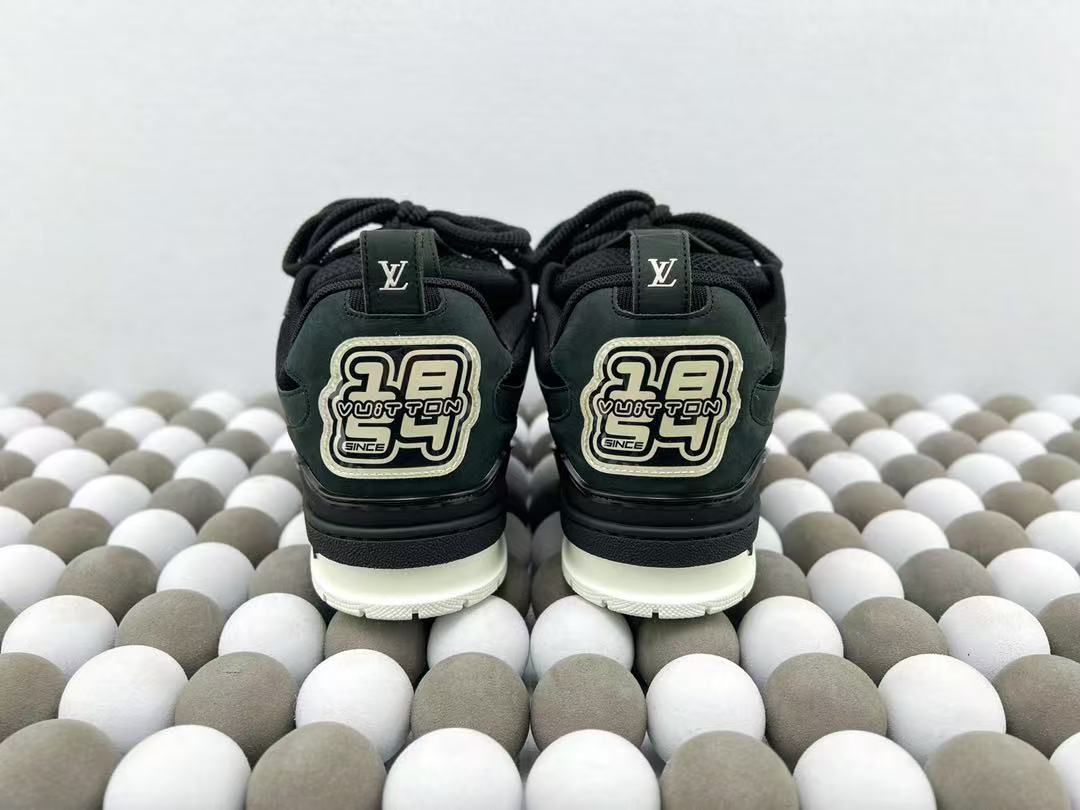 AAAShoes Louis Vuitton Skate Sneaker Black Green Mesh Leather Low‑top Unisex Casual Shoes