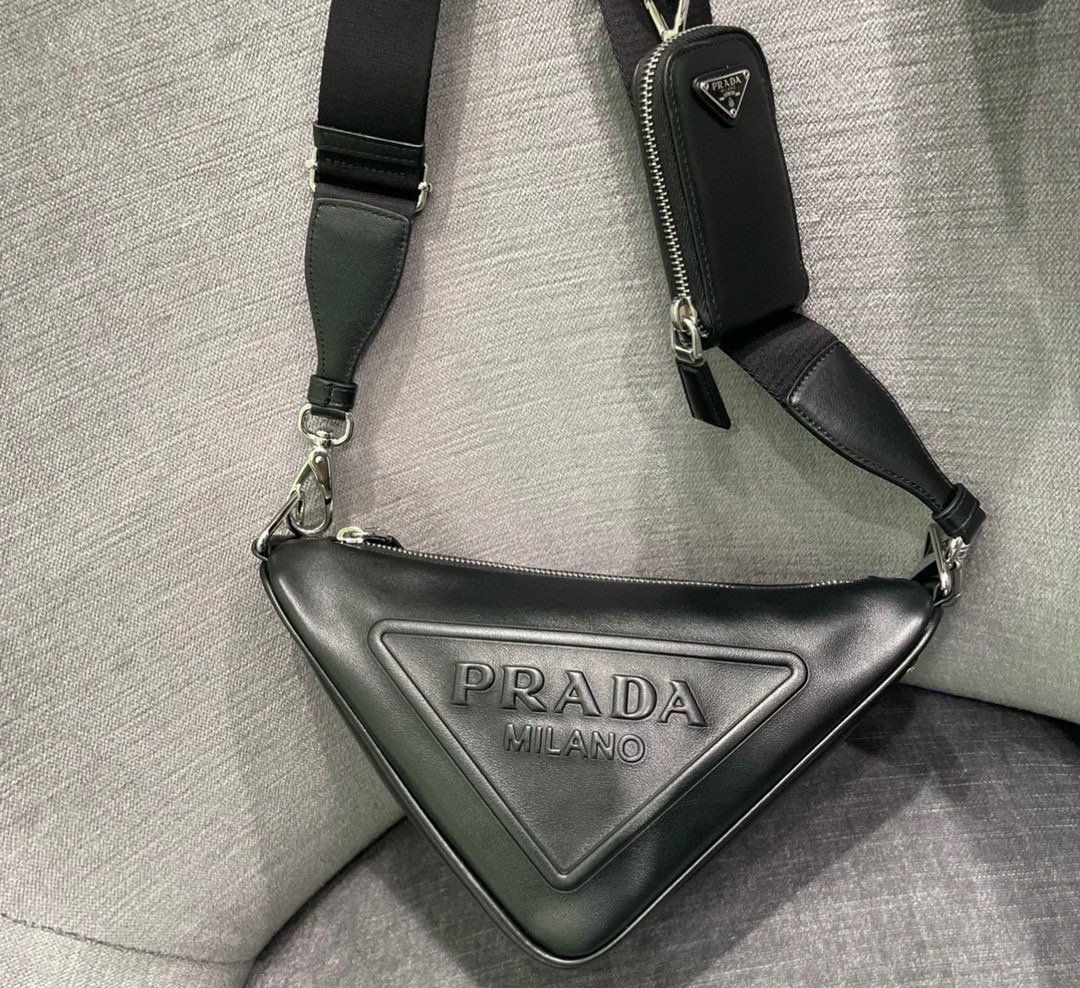 TOP PRADA Triangle Diagonal Span Package 26x14x12cm - Two Colors