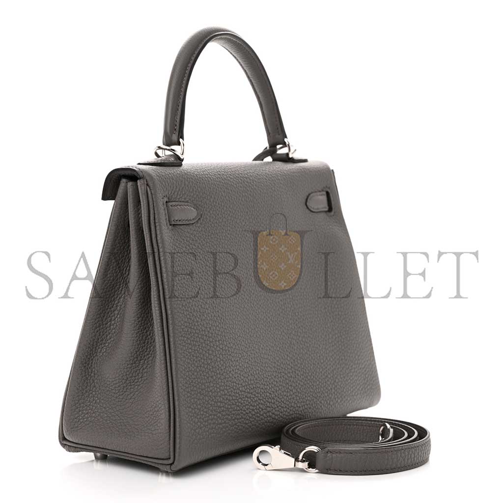 HERMÈS TOGO KELLY 25 RETOURNE ETAIN (25*17*7cm)