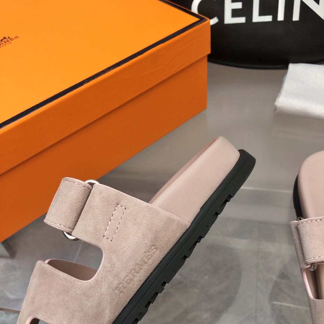 TOP HERMES Slides - Gray Pink