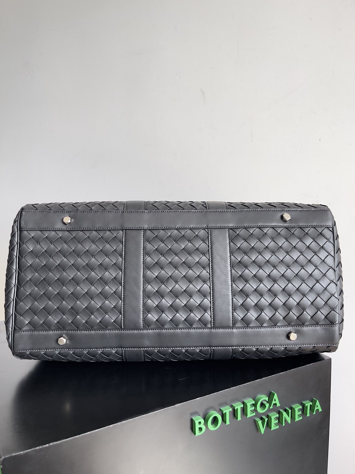 TOP Bottega Veneta BV Woven Large Travel Bag 50*27*24cm - Black