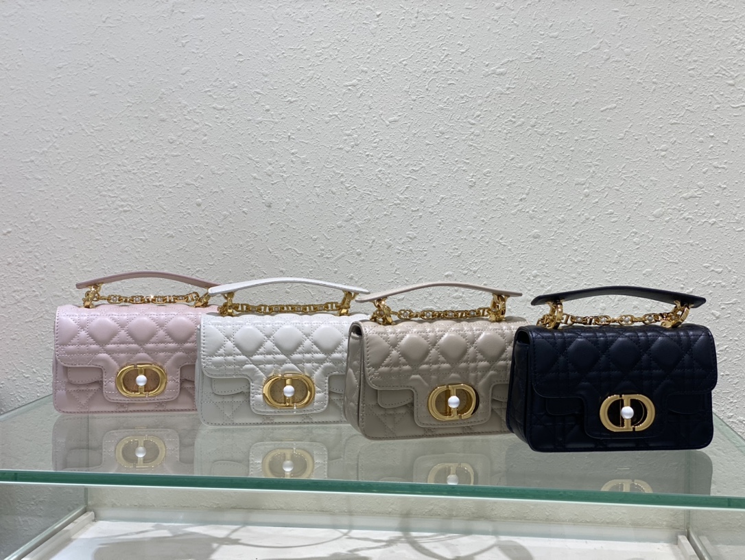 TOP Christian Dior Calfskin Mini Dior Jolie Handbag 19x13x4.5CM - 4 Colors&GHW