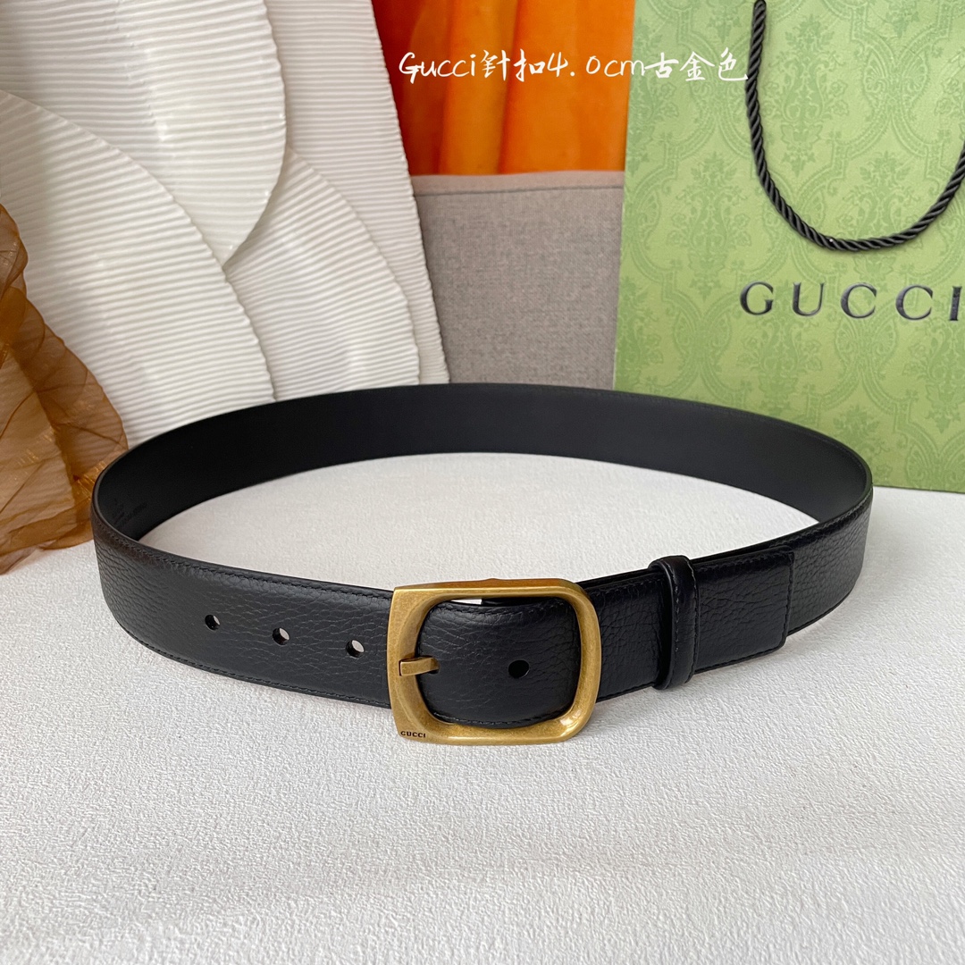 TOP GUCCI Classic Calf Leather Beltt