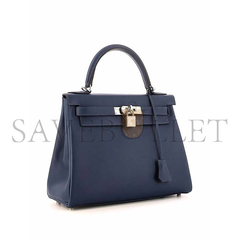 HERMÈS KELLY 28 VORMANDUM NAVY SILVER (28*22*10cm)