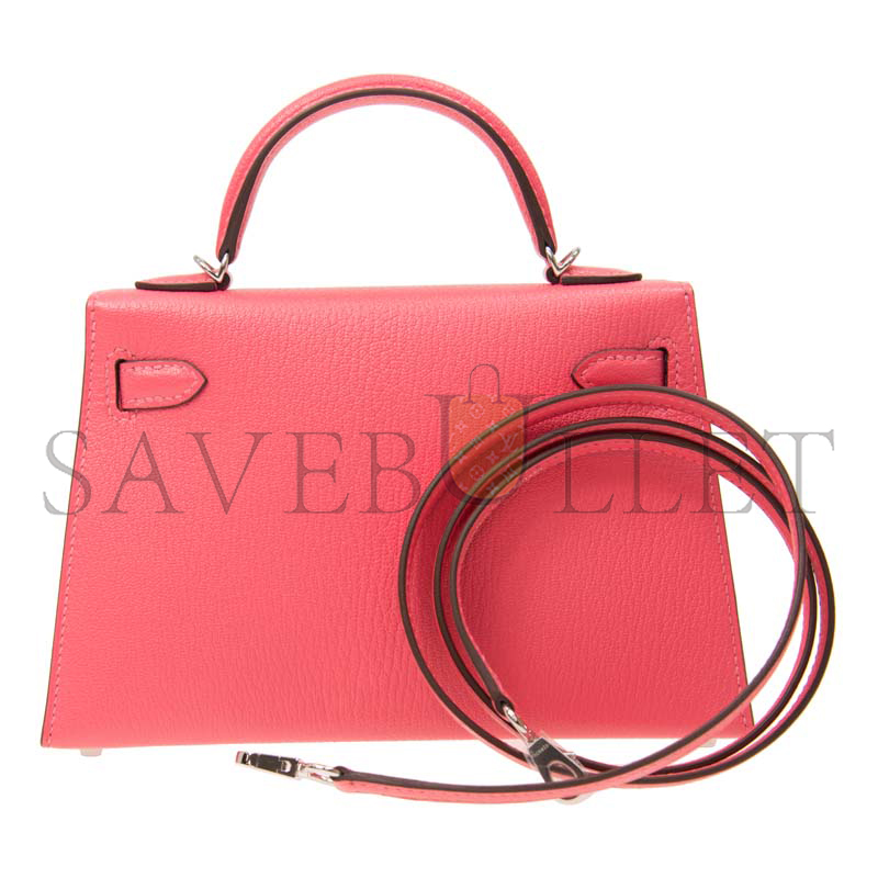 HERMES MASTER MINI KELLY ROSE LIPSTICK CHÈVRE PALLADIUM HARDWARE (19*12*5.5cm)