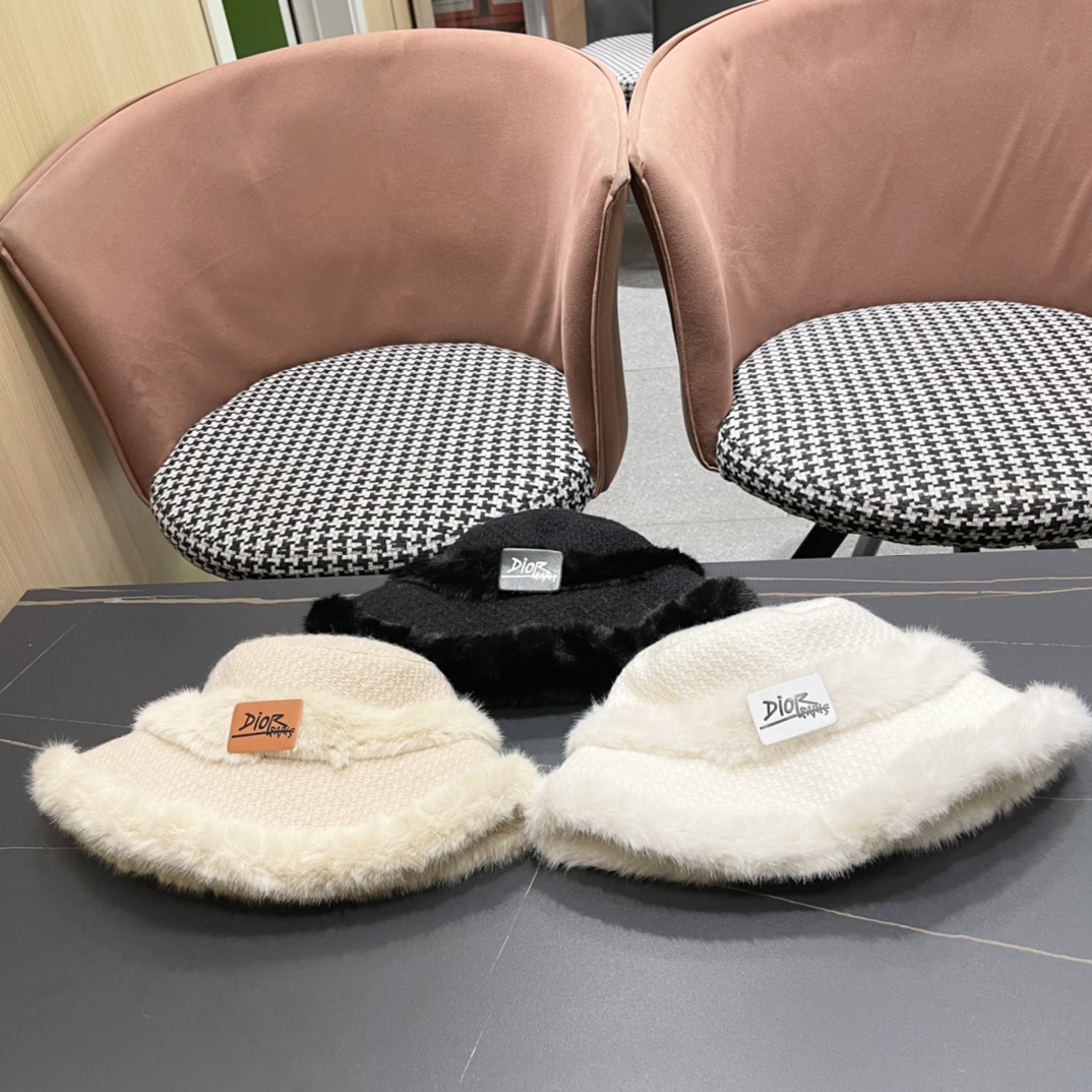 TOP Christian Dior Plush Fisherman's Hat - 3 Colour